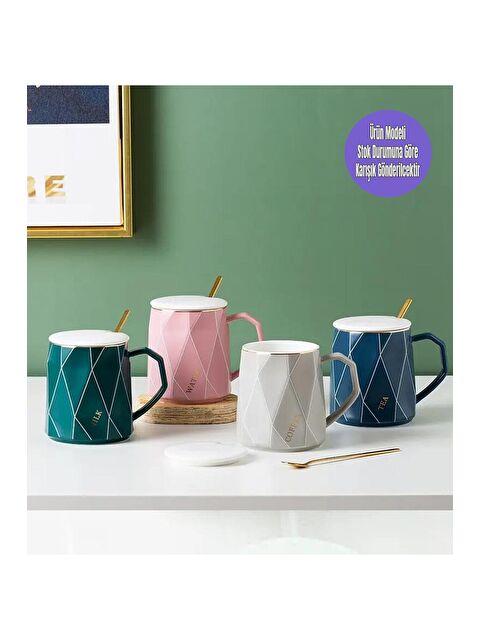 Bam Hediyelik Eşya Geometrik Desenli Modern Seramik Kupa - S000343903-23173