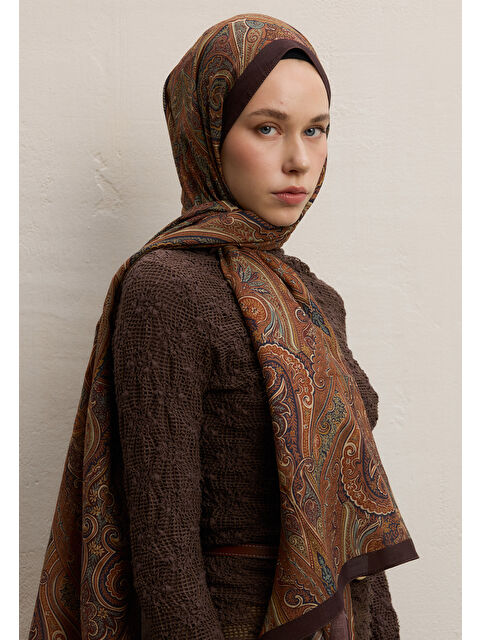 Fresh Scarfs Ember Desen Şal Kiremit - S000420289-18657