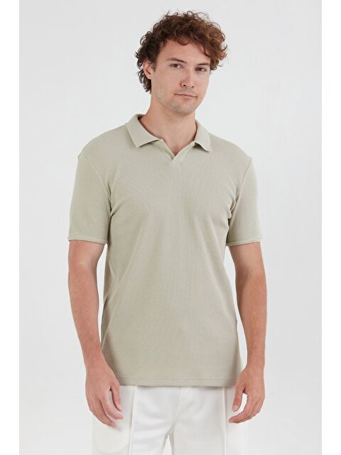 Fullamoda Waffle Kumaş Polo Yaka Tişört - S000237265-20054
