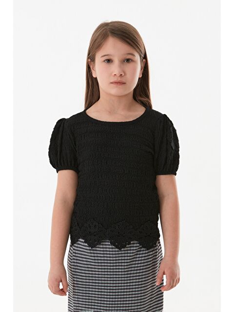 Fullamoda Beli Güpürlü Balon Kol Kız Çocuk Bluz - S000380696-19351