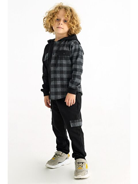 Zepkids Kapüşonlu Ekoseli Cepli Erkek Çocuk Takım - S000355490-29666