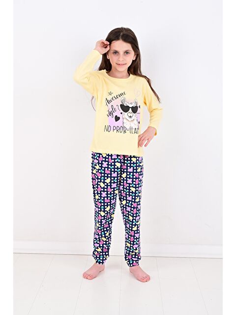 Vitmo Uzun Kollu Kız Çocuk Pijama Takımı No Prob Lama - S000332868-20072