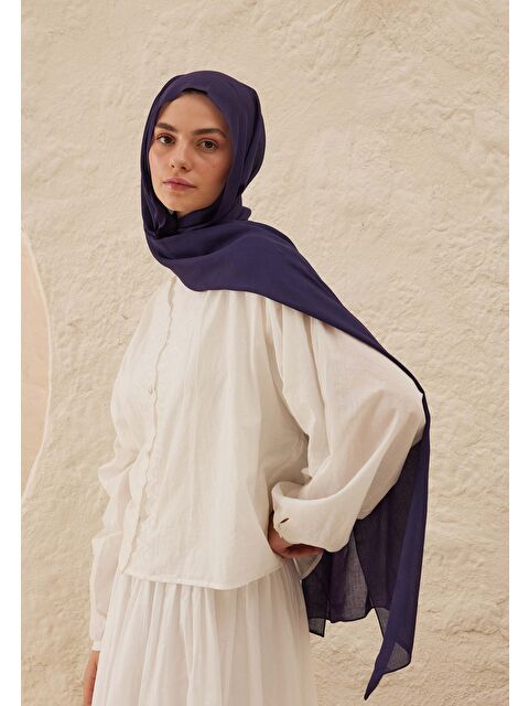 Fresh Scarfs Rami Viskon Şal Patlıcan Moru - S000420268-20042