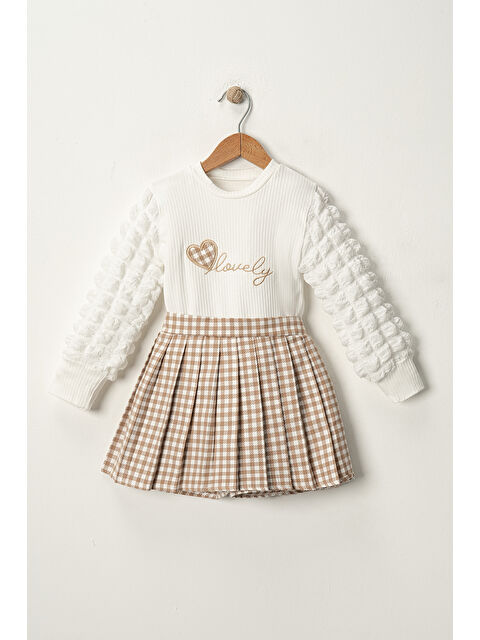 Pina Kids Kız Çocuk Bluzlu Ekose Etek-Şortlu Takım TKM.1002 - S000336581-19413