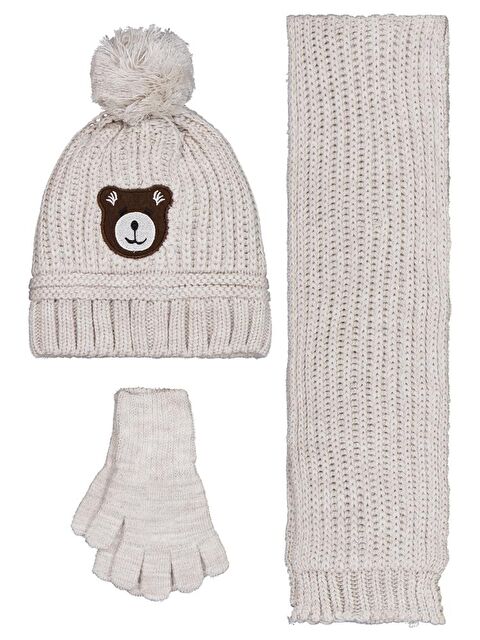 Civil Boys 2-5 Yaş Atkı Bere Eldiven Set - Gri Standart - S000488769-20600