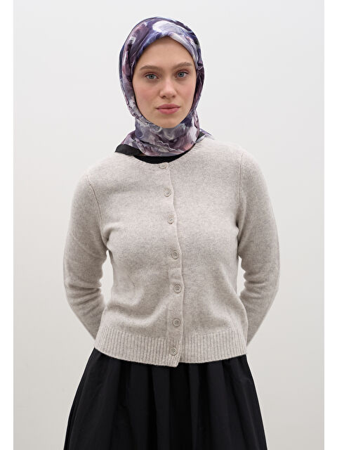 Fresh Scarfs Nerıssa Desen Pamuklu Viskon Eşarp Mor - S000458600-20042