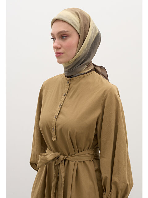 Fresh Scarfs Ombre Desen Pamuklu Viskon Eşarp Füme - S000458601-33408