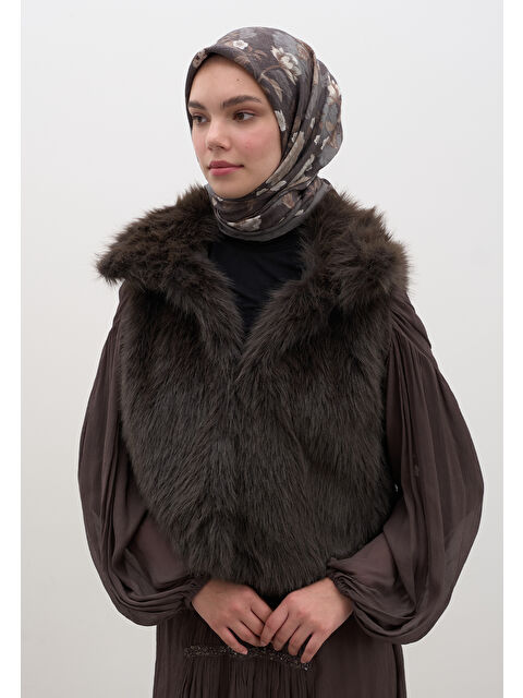 Fresh Scarfs Reverıe Desen Pamuklu Viskon Eşarp Füme - S000458602-33408