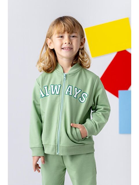 ZEYLAND Unisex Çocuk Kabartma Baskılı  Fermuarlı Sweatshirt - S000316058-18194
