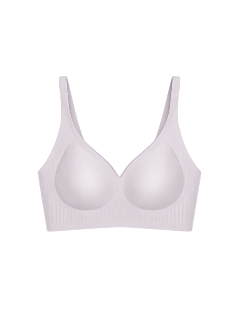 Cottonhill Seamless Bra - Slight | Lila Lazer Kesim Dikişsiz Dilim Detaylı Balensiz Kadın Sütyen