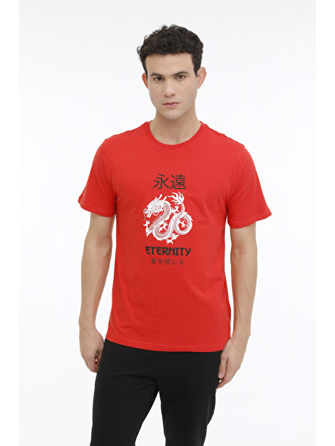 Kinetix ML LATNE 11ES-SLG-106 4FX Kırmızı Erkek Kısa Kol T-Shirt - S000487186-20045