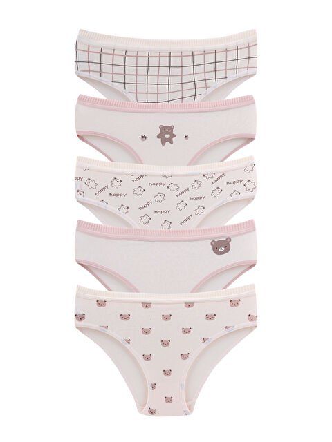 Domikids Kız Çocuk-Bebek Basklı Pamuklu Külot 5'li Paket - S000414066-27206