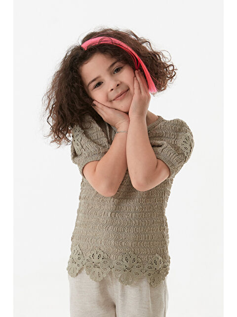 Fullamoda Beli Güpürlü Balon Kol Kız Çocuk Bluz - S000380696-26429