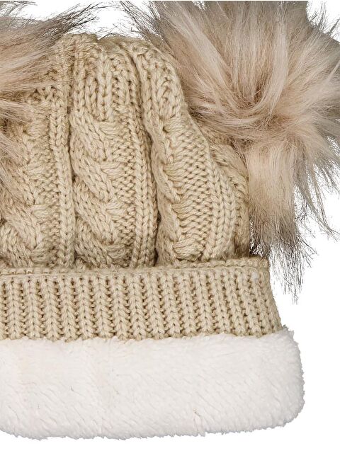 Civil Girls 6-9 Yaş Atkı Bere Eldiven Set - Bej Standart - S000488770-19928