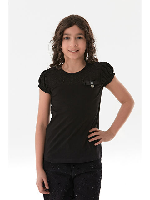 Fullamoda Nakışlı F Harf Armalı Kız Çocuk Bluz - S000380691-19351