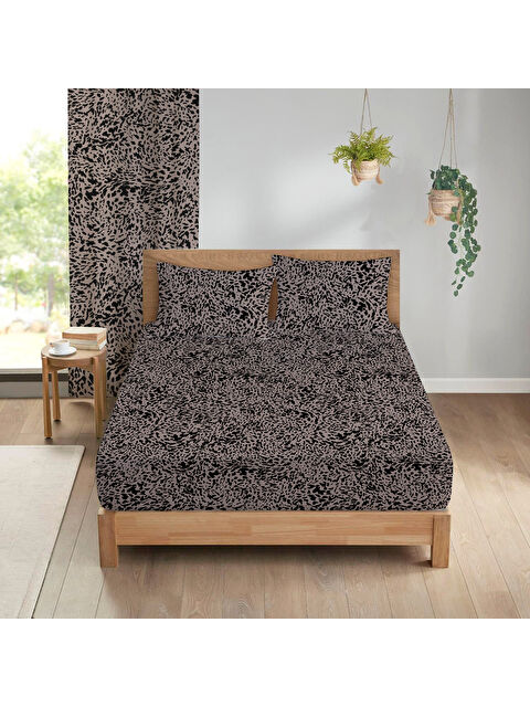 Evmila Zebra Desenli Baskılı 180x200 Çift Kişilik Lastikli Çarşaf Seti - S000291124-23173