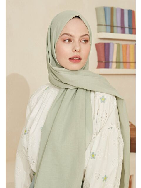 Fresh Scarfs İnce Pamuk Vual Şal Deniz Köpüğü - S000420394-26048