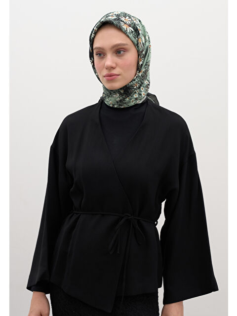 Fresh Scarfs Tıny Daısy Desen Pamuklu Viskon Eşarp Deniz Köpüğü - S000458605-17437