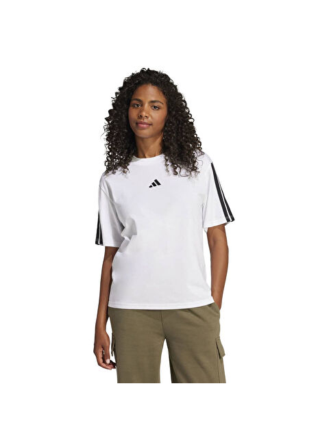 Adidas Sj Bf 3 Stripes Kadın Beyaz Bisiklet Yaka Tişört - S000490959-20063