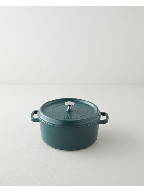 English Home Hecha Demir Döküm Derin Tencere 24 cm Mat Yeşil - S000487188-29492