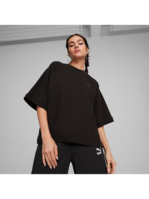 Puma Infuse Relaxed Kadın Siyah Yuvarlak Yaka Tişört - S000490960-19351