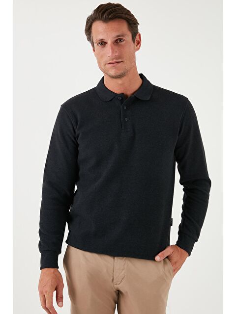 Buratti Pamuk Karışımlı Regular Fit Polo Yaka Erkek Büyük Beden Kazak 456223 - S000067949-29666