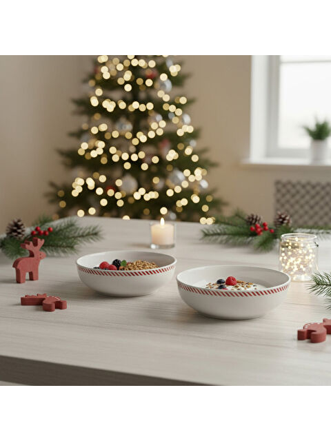 GÜRAL PORSELEN Ece 2li Red Glow 20cm Kase 6830 - S000487191-37646