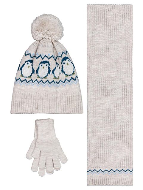 Civil Baby 6-18 Ay Atkı Bere Eldiven Set - Gri Standart - S000488035-20600