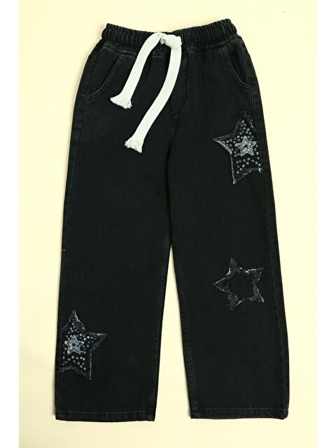 Fullamoda Beli Bağlamalı Yıldız Nakışlı Kız Çocuk Pantolon - S000490286-29666