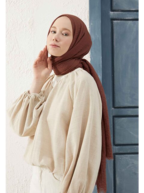 Fresh Scarfs Bürümcük Şal Sıcak Kahve - S000420524-18645