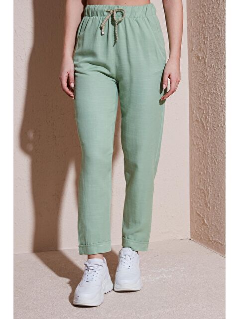 Fashion Friends Pamuklu Relaxed Fit Kadın Pantolon - S000222651-18194