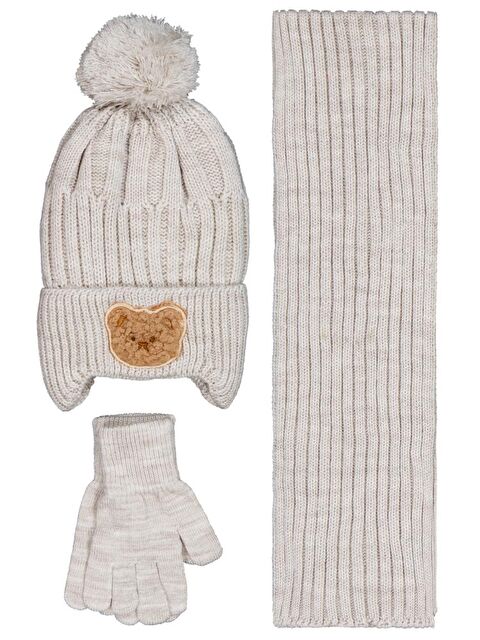 Civil Baby 6-18 Ay Atkı Bere Eldiven Set - Gri Standart - S000488033-20600