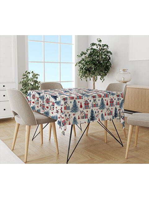 Evmila Yılbaşı Temalı Çam Ağacı Desenli Dijital Baskılı Masa Örtüsü - S000469467-23173