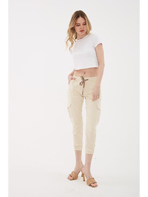Fashion Friends Yüksek Bel Regular Fit Jogger Kargo Kadın Pantolon 24Y0311K1 - S000222638-19928