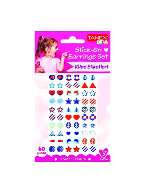 Tanex Kids Sticker Küpe Etiketi 60 Parça (25201) - S000360355-23173
