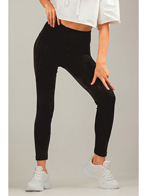 Gülseli Kadın Yüksek Bel Kadife Tayt - S000300449-19351