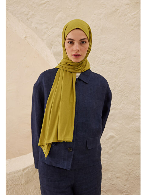 Fresh Scarfs Penye Şal Yağ Yeşili - S000420272-17703