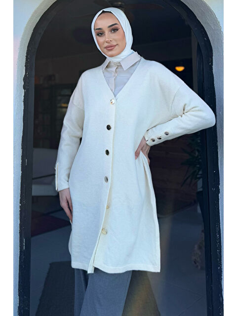 Gülseli Kadın Ön Düğmeli Salaş Triko Hırka - S000324599-25636