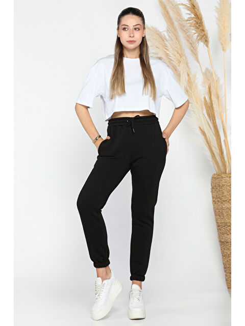 Gülseli Kadın Paça Lastikli Şardonlu Üç İplik Eşofman Altı - S000289863-19351