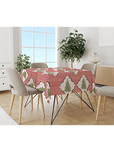 Evmila Yılbaşı Temalı Çam Ağacı Desenli Dijital Baskılı Masa Örtüsü - S000469496-23173