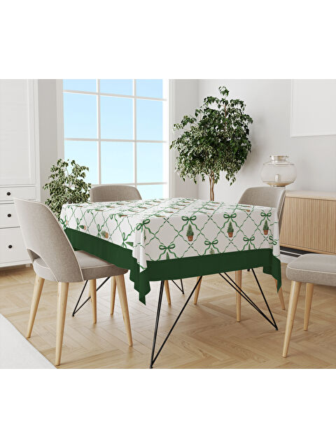 Evmila Yılbaşı Temalı Çam Ağaç Desenli Dijital Baskılı Masa Örtüsü - S000469505-23173