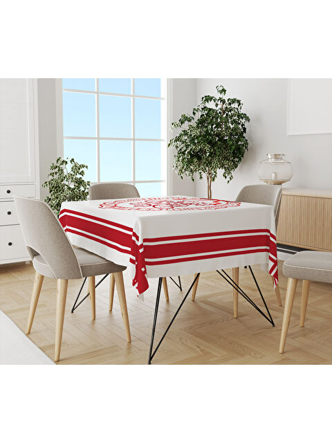 Evmila Yılbaşı Temalı Critsmas Yazı Desenli Dijital Baskılı Masa Örtüsü - S000469506-23173
