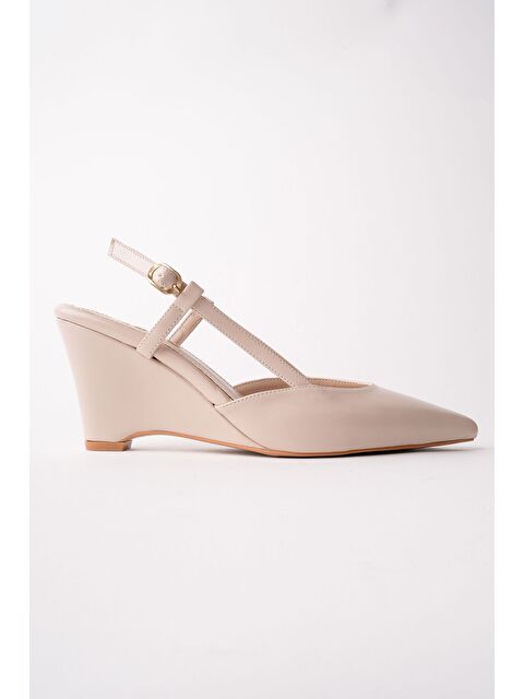 Muggo MARBELLA Sivri Burun Arkası Açık Kadın Dolgu Topuklu Ayakkabı - S000517420-26407