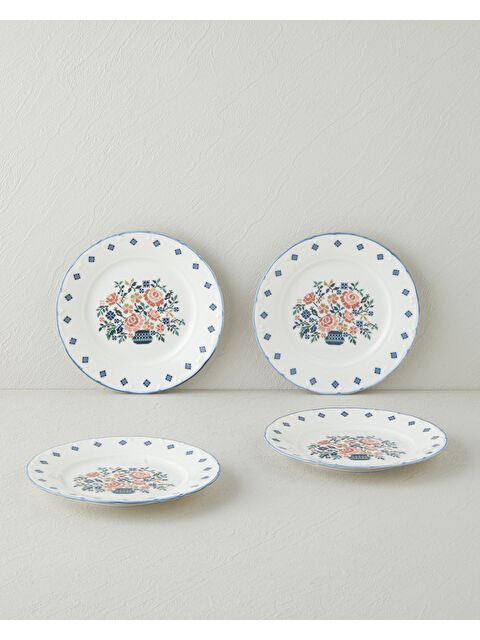 English Home Pixel T Porselen Pasta Seti 4'lü Renkli - S000488771-37243