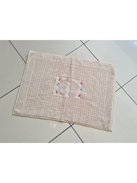 Çeyiz Diyarı Güldestan Nakışlı Ayak Havlusu Bej - S000488773-19928