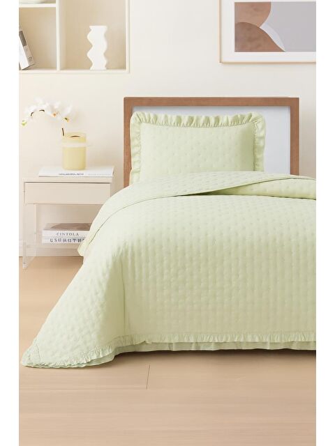 Çeyiz Diyarı Lisbon Elyaf Dolgulu Tek Kişilik 180x240 Cm Yatak Örtüsü Krem - S000488777-19966