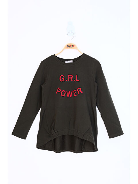 Toontoykids Kız Çocuk Grl Power Baskılı Tişört