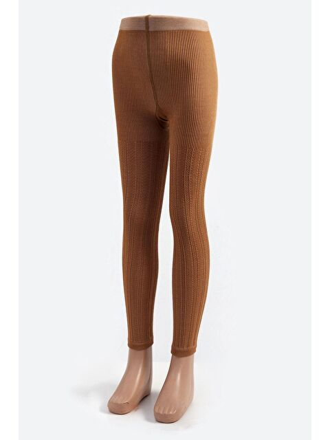 Katia And Bony Desenli Viskon Çocuk Tayt Kahverengi - S000232379-19413