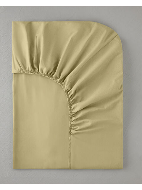 English Home Novella Premium Soft Pamuk King Size Lastikli Çarşaf 180x200 cm Açık Sarı