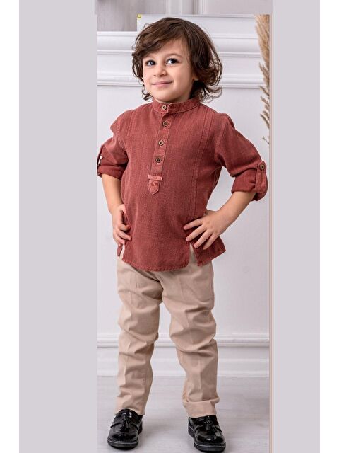 Cantoy Erkek Çocuk Hakim Yaka Gömlek Pantalon Takım - S000360363-18657